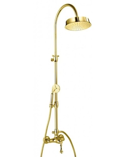 Душевая колонна со смесителем, верхним и ручным душем золото 24 карат, ручка золото 24 карат Cezares Margot MARGOT-CD-03/24-M