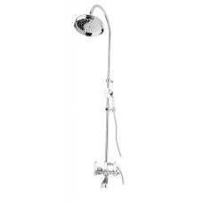 Душевая колонна хром, ручки белые Cezares First FIRST-CVD-01-Bi