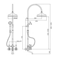 Душевая колонна хром, ручки белые Cezares First FIRST-CVD-01-Bi