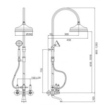 Душевая колонна хром, ручки белые Cezares First FIRST-CVD-01-Bi
