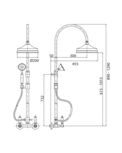 Душевая колонна хром, ручки белые Cezares First FIRST-CD-01-Bi