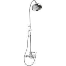 Душевая колонна с термостатическим смесителем хром, ручка белая Cezares Elite ELITE-CD-T-01-Bi