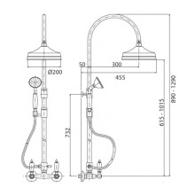 Душевая колонна хром, ручки металл Cezares First FIRST-CD-01-M
