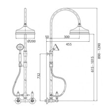 Душевая колонна бронза, ручки белые Cezares First FIRST-CD-02-Bi