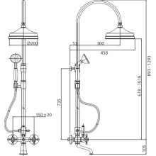 Душевая колонна бронза Cezares Lord LORD-CVD-02-Bi