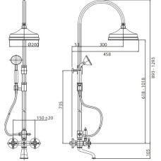 Душевая колонна бронза Cezares Lord LORD-CVD-02-Bi
