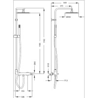 Душевая колонная со смесителем, верхним и ручным душем хром, ручка хром Cezares Eco ECO-CD-01-Cr