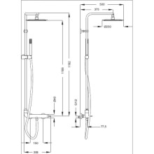 Душевая колонная со смесителем, верхним и ручным душем хром, ручка хром Cezares Eco ECO-CD-01-Cr