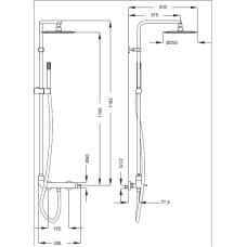 Душевая колонная со смесителем, верхним и ручным душем хром, ручка хром Cezares Eco ECO-CD-01-Cr