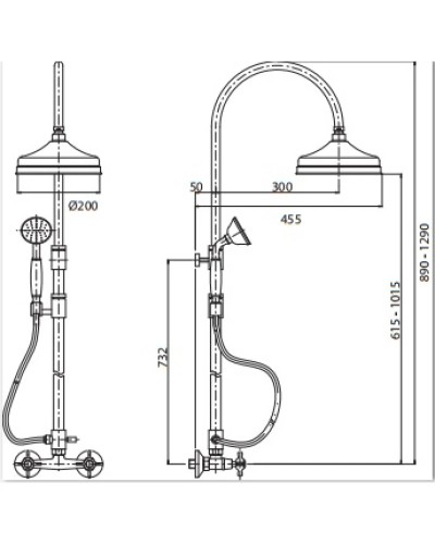 Душевая колонна Cezares Lord LORD-CD-03/24-Bi