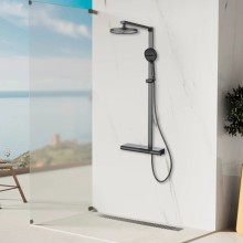 Душевая система Vincea Aspire VSFS-4AS1GM 260 мм, со смесителем, вороненая сталь