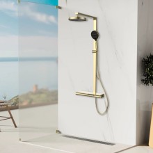 Душевая система Vincea Aspire VSFS-4AS1BG 260 мм, со смесителем, золотой матовый