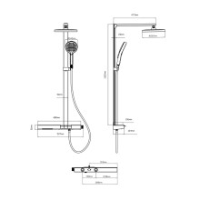 Душевая система Vincea Aspire VSFS-4AS1BG 260 мм, со смесителем, золотой матовый