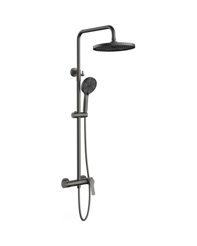 Душевая система Vincea Arco VSFS-4AR1GM 225 мм, со смесителем, вороненая сталь