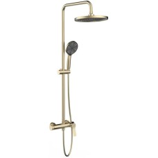 Душевая система Vincea Arco VSFS-4AR1BG 225 мм, со смесителем, золотой матовый