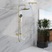 Душевая система Vincea Arco VSFS-4AR1BG 225 мм, со смесителем, золотой матовый