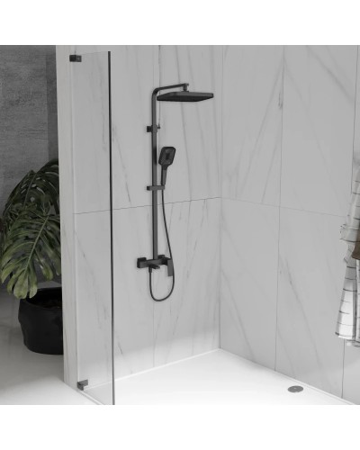 Душевая система Vincea Cube VSFS-4C12MB 315x210 мм, со смесителем, черный матовый