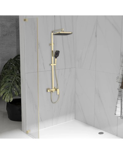 Душевая система Vincea Cube VSFS-4C12BG 315x210 мм, со смесителем, золотой матовый