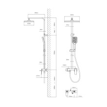 Душевая система Vincea Cube VSFS-4C12BG 315x210 мм, со смесителем, золотой матовый
