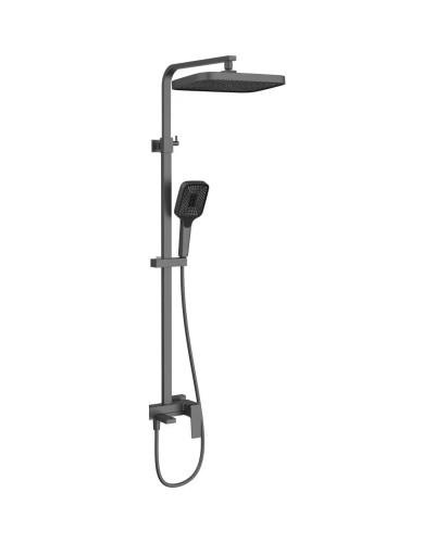 Душевая система Vincea Cube VSFS-4C12GM 315x210 мм, со смесителем, вороненая сталь