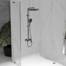 Душевая система Vincea Cube VSFS-4C12GM 315x210 мм, со смесителем, вороненая сталь