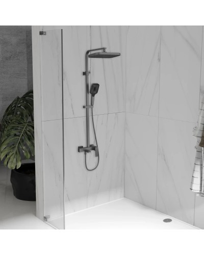 Душевая система Vincea Cube VSFS-4C12GM 315x210 мм, со смесителем, вороненая сталь