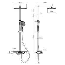 Душевая система Vincea VSFS-411GM 330x220 мм, со смесителем, вороненая сталь