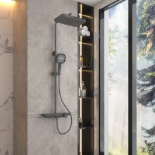 Душевая система Vincea VSFS-411GM 330x220 мм, со смесителем, вороненая сталь