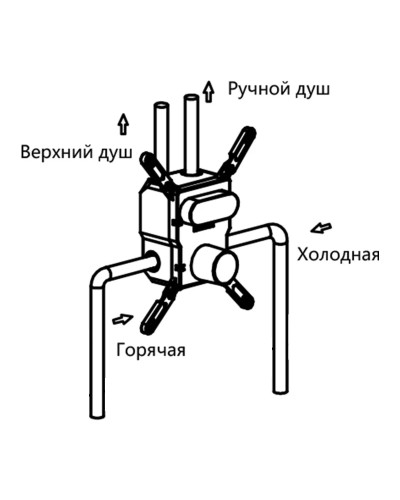 Душевой комплект Vincea VSFW-4211BG 315x210 мм, со смесителем, золотой матовый