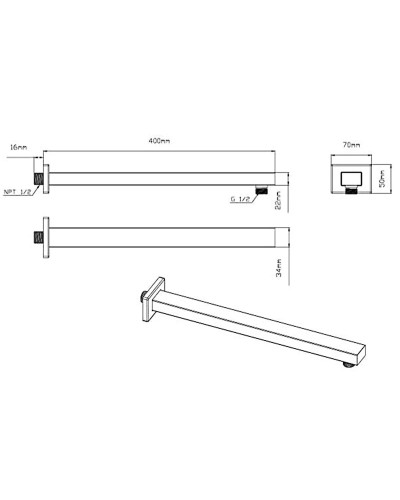 Душевой комплект Vincea VSFW-4211BG 315x210 мм, со смесителем, золотой матовый