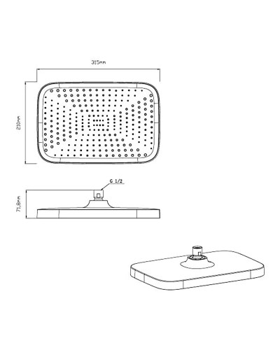 Душевой комплект Vincea VSFW-4211BG 315x210 мм, со смесителем, золотой матовый