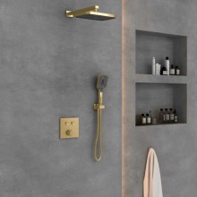 Душевой комплект Vincea VSFW-4211BG 315x210 мм, со смесителем, золотой матовый