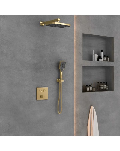 Душевой комплект Vincea VSFW-4211BG 315x210 мм, со смесителем, золотой матовый