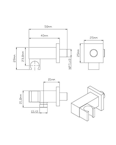 Душевой комплект Vincea VSFW-4211BG 315x210 мм, со смесителем, золотой матовый