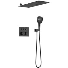 Душевой комплект Vincea VSFW-401TMB 250 мм, с термостатом, черный матовый