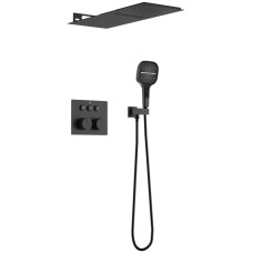 Душевой комплект Vincea VSFW-401TMB 250 мм, с термостатом, черный матовый