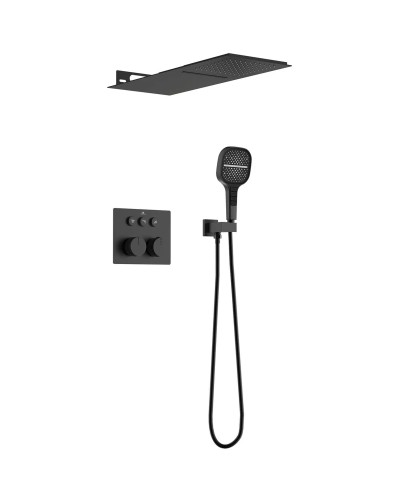 Душевой комплект Vincea VSFW-401TMB 250 мм, с термостатом, черный матовый