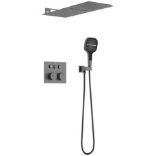 Душевой комплект Vincea VSFW-401TGM 250 мм, с термостатом, вороненая сталь