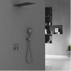Душевой комплект Vincea VSFW-401TGM 250 мм, с термостатом, вороненая сталь