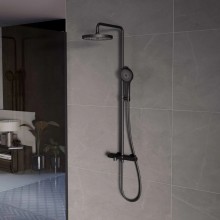 Душевая система Vincea Rim VSFS-2RM1MB 250 мм, со смесителем, черный матовый