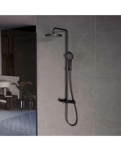 Душевая система Vincea Rim VSFS-2RM1MB 250 мм, со смесителем, черный матовый