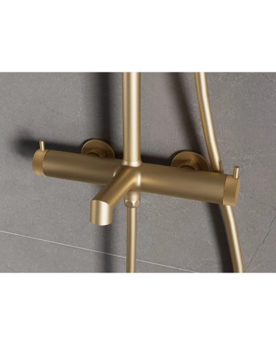 Душевая система Vincea Rim VSFS-2RM1BG 250 мм, со смесителем, золотой матовый