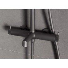 Душевая система Vincea Rim VSFS-2RM1GM 250 мм, со смесителем, вороненая сталь