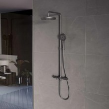 Душевая система Vincea Rim VSFS-2RM1GM 250 мм, со смесителем, вороненая сталь