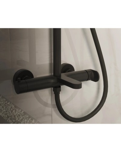 Душевая система Vincea Rondo VSFS-1R1MB 228 мм, со смесителем, черный матовый