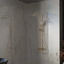 Душевая система Vincea Rondo VSFS-1R1BG 228 мм, со смесителем, золотой матовый