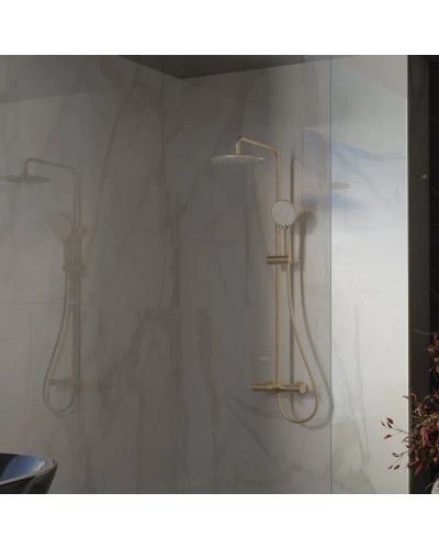 Душевая система Vincea Rondo VSFS-1R1BG 228 мм, со смесителем, золотой матовый