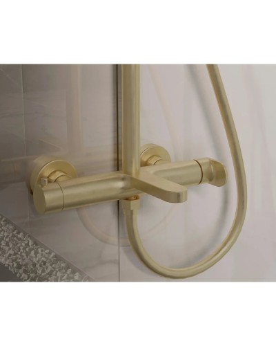 Душевая система Vincea Rondo VSFS-1R1BG 228 мм, со смесителем, золотой матовый