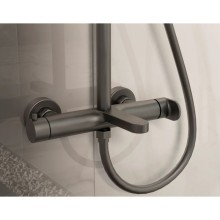 Душевая система Vincea Rondo VSFS-1R1GM 228 мм, со смесителем, вороненая сталь