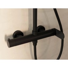 Душевая система Vincea Rondo VSFS-1R0MB 228 мм, со смесителем, черный матовый